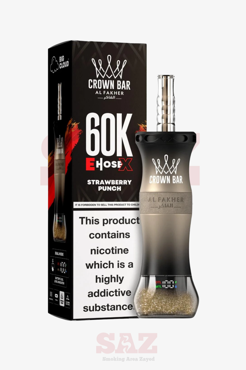 Al Fakher Crown Bar E Hose X 60000 60k Puffs Disposable Vape | Shisha Hookah