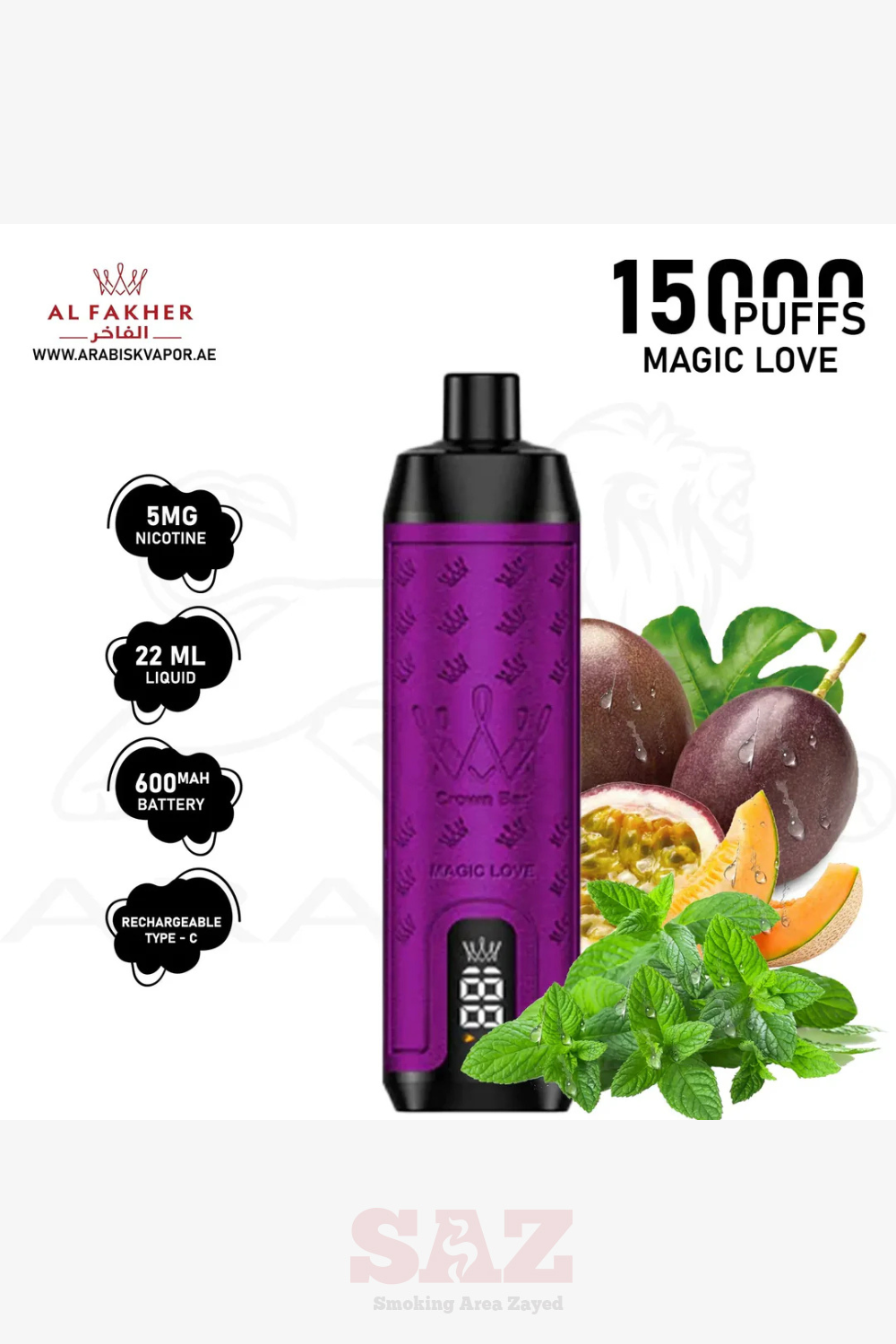 AL FAKHER CROWN BAR PRO MAX 15000 PUFFS 6MG – SAZ STORE